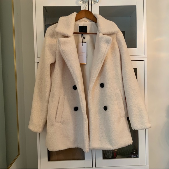 Dynamite Teddy Sherpa Coat Jacket Size XS - Picture 3 of 8